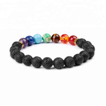 Afbeelding in Gallery-weergave laden, Diffuser Armband | 7 Chakra - Lavastenen