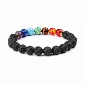 Diffuser Armband | 7 Chakra - Lavastenen